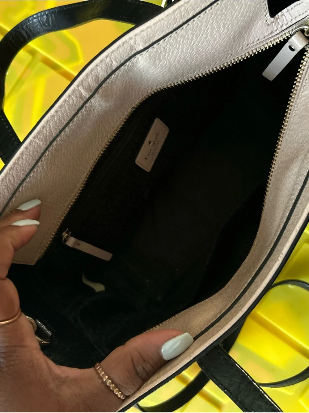 Two-Tone Black & Cream Tote Bag